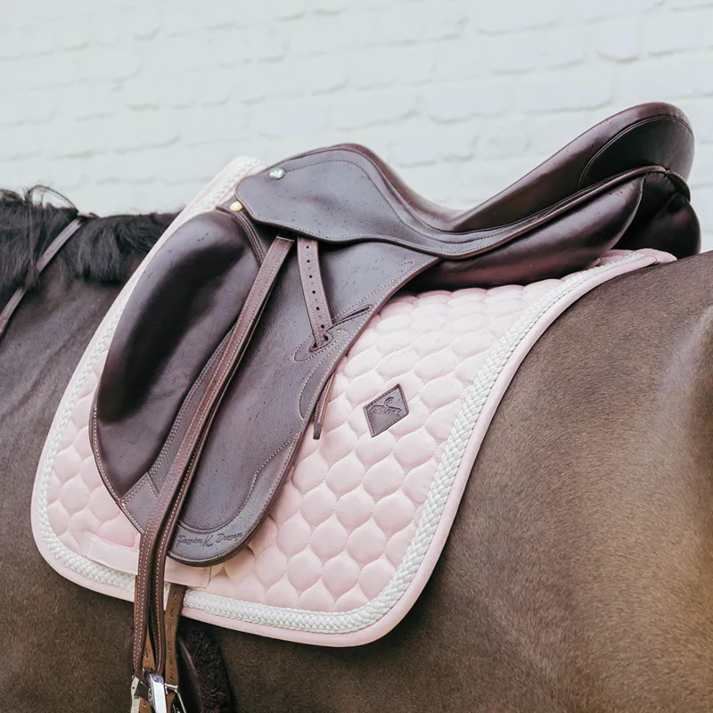 Kentucky Plaited Cord Dressage Saddlecloth - Light Rose-3