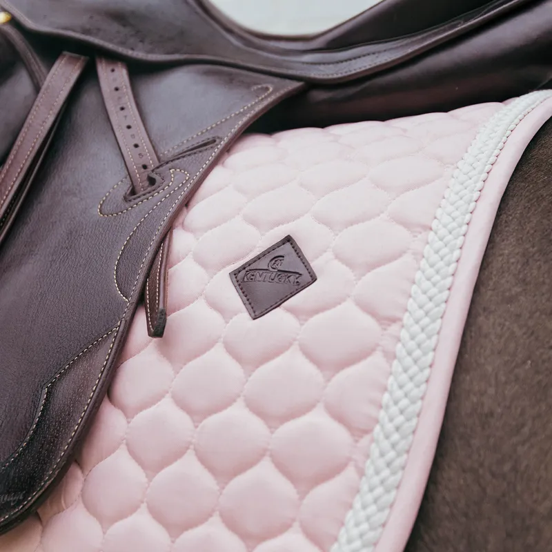 Kentucky Plaited Cord Dressage Saddlecloth - Light Rose-4