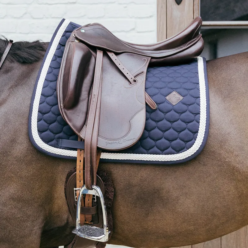 Kentucky Plaited Cord Dressage Saddlecloth - Navy-1