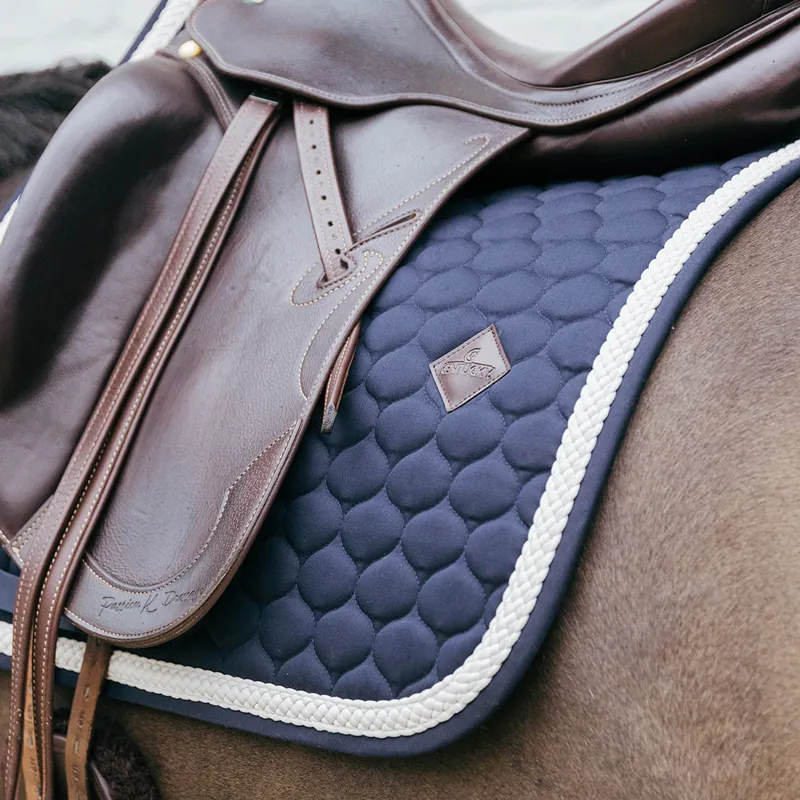 Kentucky Plaited Cord Dressage Saddlecloth - Navy-2