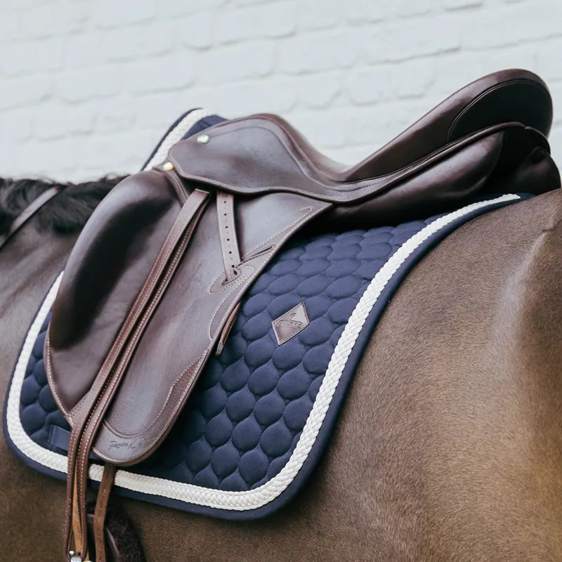 Kentucky Plaited Cord Dressage Saddlecloth - Navy-3