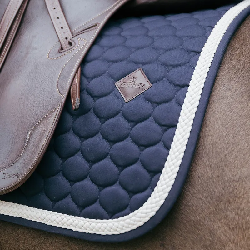 Kentucky Plaited Cord Dressage Saddlecloth - Navy-4