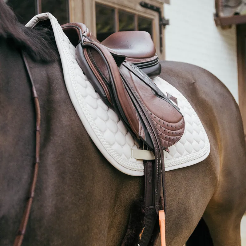 Kentucky Plaited Cord Jumping Saddlecloth - Beige-2