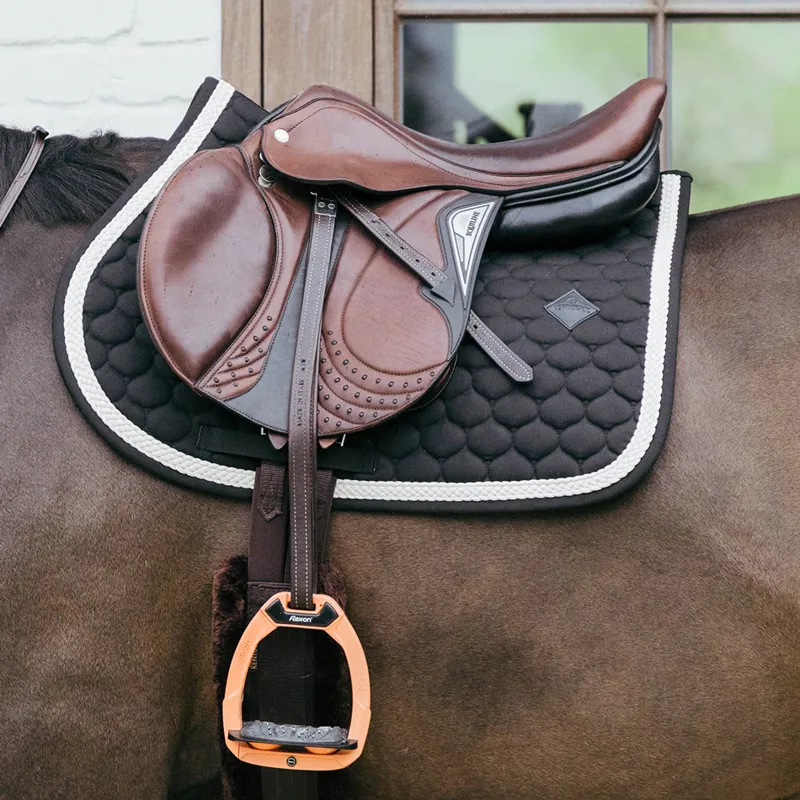 Kentucky Plaited Cord Jumping Saddlecloth - Black-1