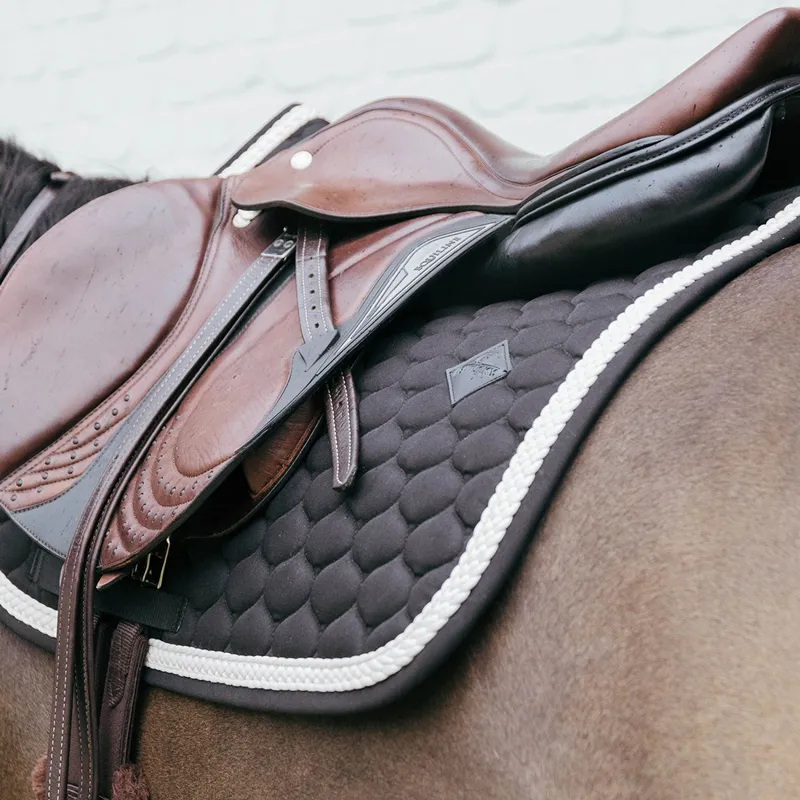 Kentucky Plaited Cord Jumping Saddlecloth - Black-3