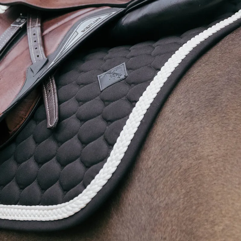 Kentucky Plaited Cord Jumping Saddlecloth - Black-4