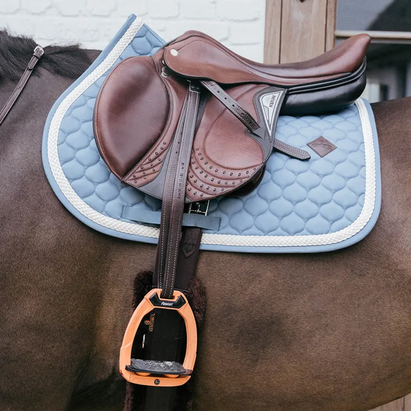 Kentucky Plaited Cord Jumping Saddlecloth - Light Blue-1