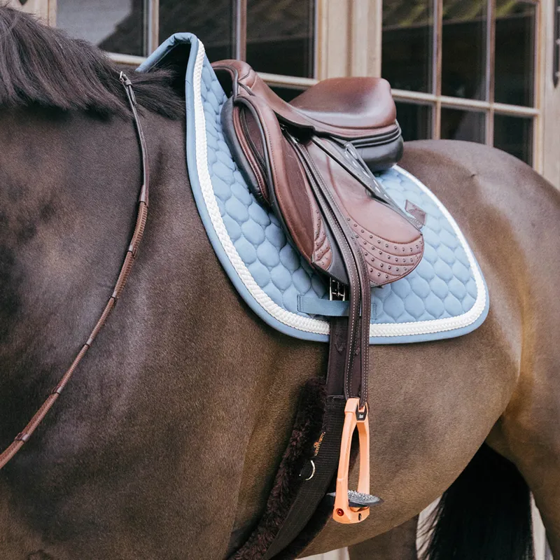 Kentucky Plaited Cord Jumping Saddlecloth - Light Blue-4