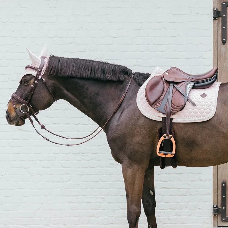 Kentucky Plaited Cord Jumping Saddlecloth - Light Rose-1