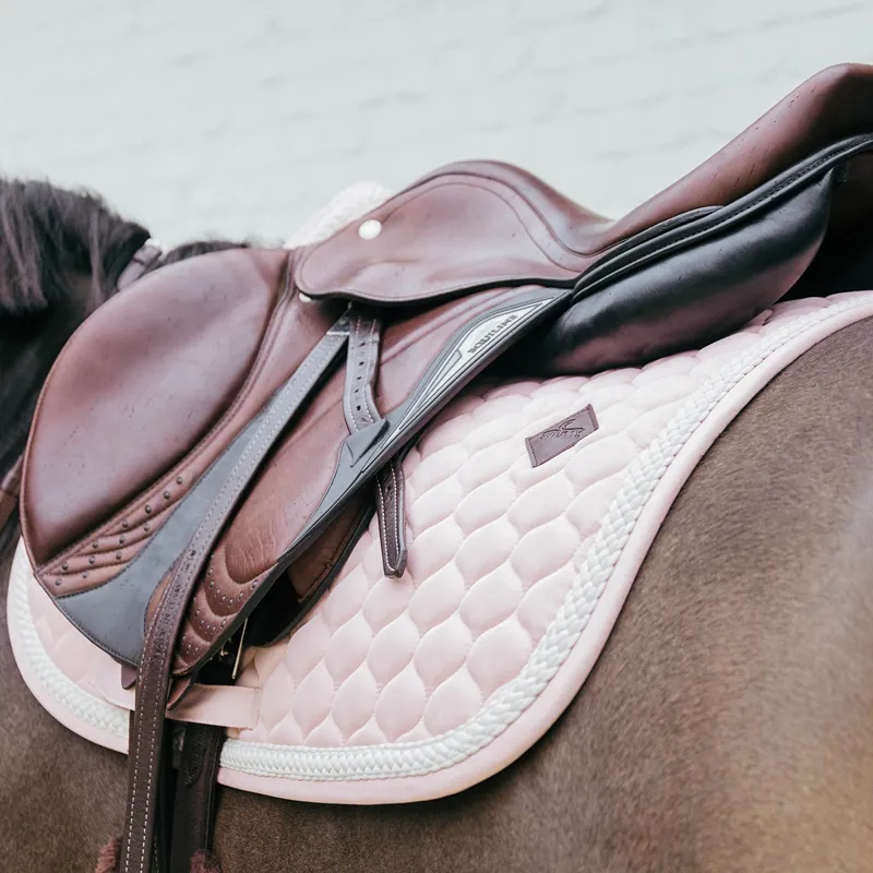 Kentucky Plaited Cord Jumping Saddlecloth - Light Rose-4