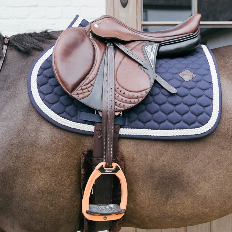 Kentucky Plaited Cord Jumping Saddlecloth - Navy-1