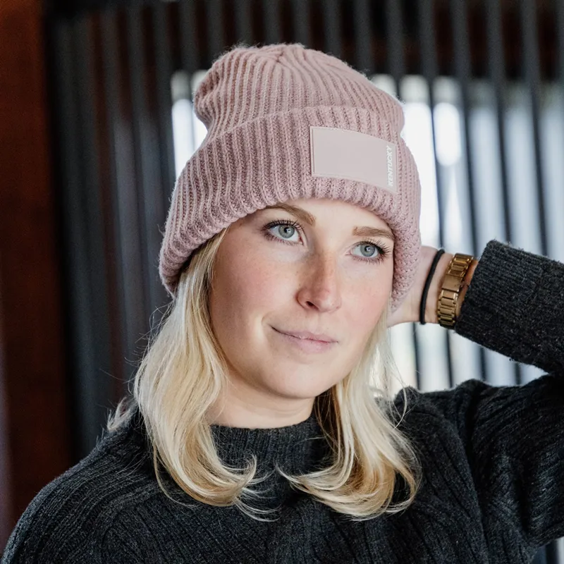 Kentucky Rubber Logo Beanie Hat - Old Rose