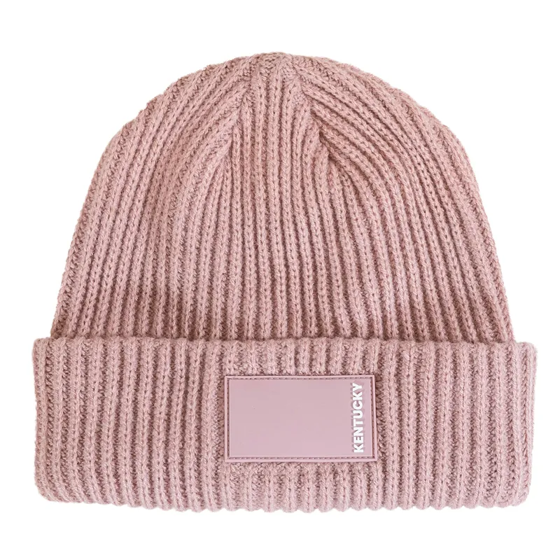 Kentucky Rubber Logo Beanie Hat - Old Rose-2