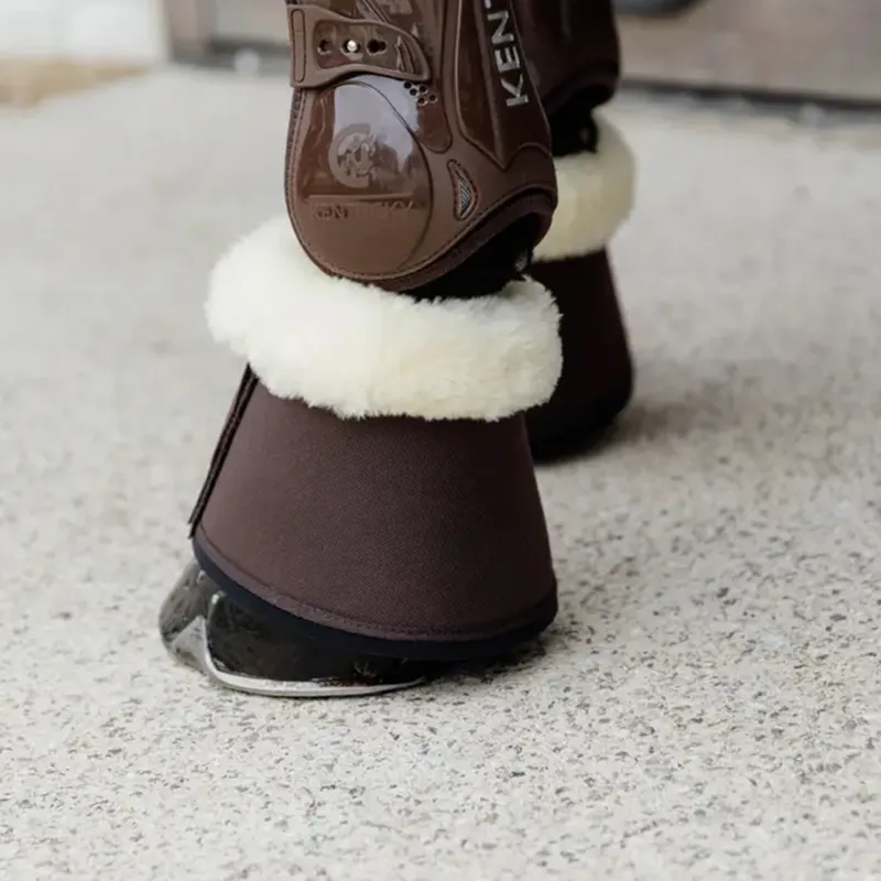 Kentucky Solimbra Sheepskin Overreach Boots - Brown/Natural-1