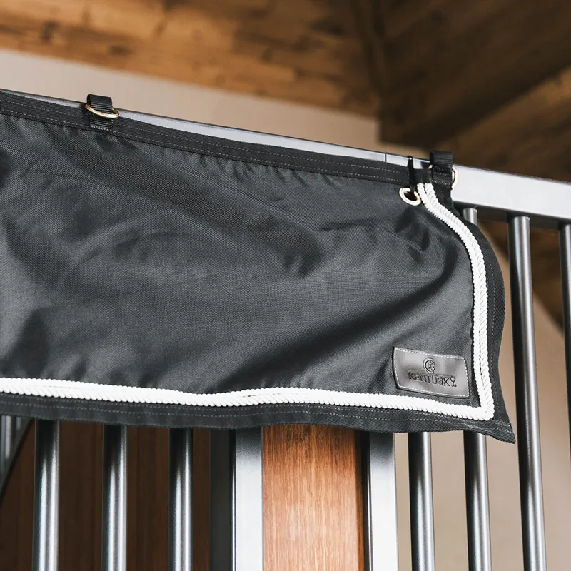 Kentucky Waterproof Classic Stable Curtain with Pockets - Black-1