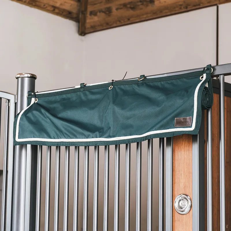 Kentucky Waterproof Classic Stable Curtain with Pockets - Dark Green-1