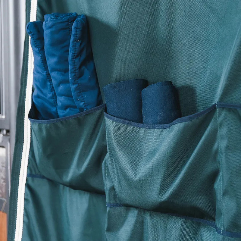 Kentucky Waterproof Classic Stable Curtain with Pockets - Dark Green-2
