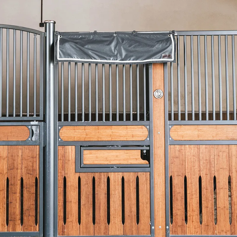 Kentucky Waterproof Classic Stable Curtain with Pockets - Grey-1