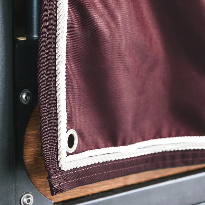 Kentucky Waterproof Short Classic Stable Curtain - Bordeaux/Gold/Cream-1