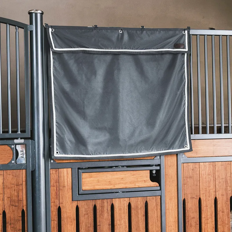 Kentucky Waterproof Short Classic Stable Curtain - Grey/Silver/White