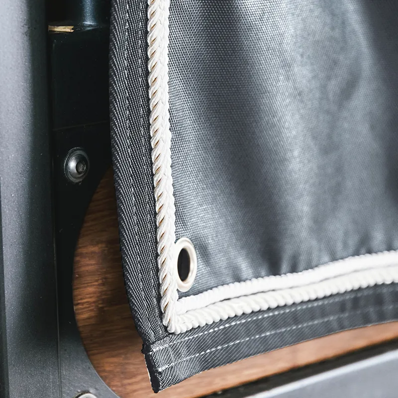 Kentucky Waterproof Short Classic Stable Curtain - Grey/Silver/White-1