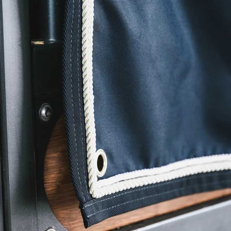 Kentucky Waterproof Short Classic Stable Curtain - Navy/Silver/White-1