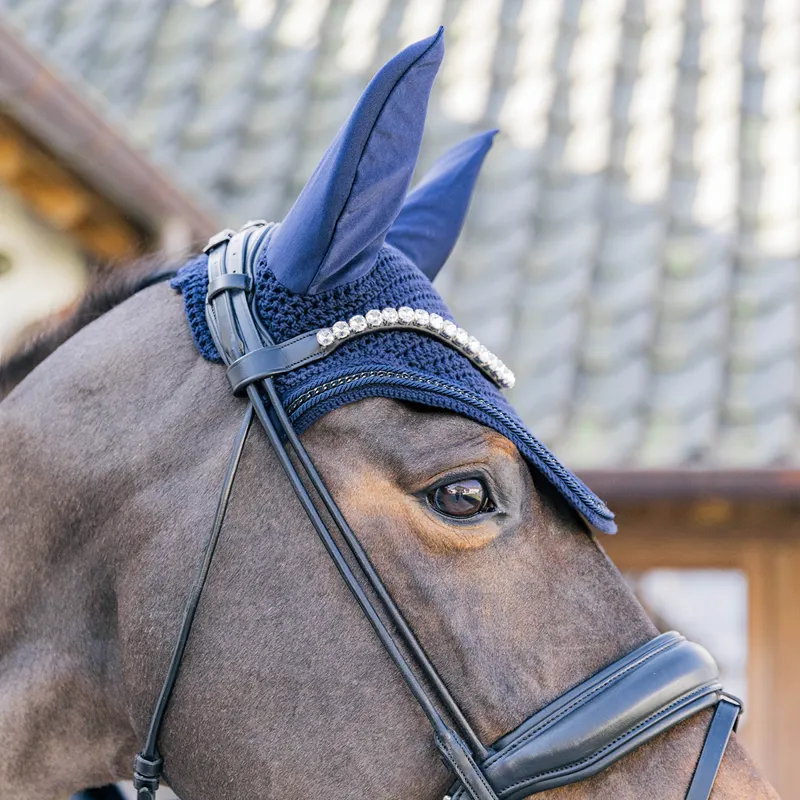 Kentucky Wellington Metal Chain Fly Veil - Navy-3