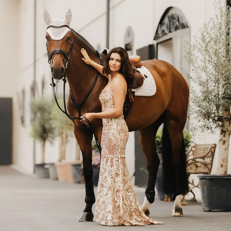 Kentucky Wellington Plaited Cord Fly Veil - Beige-5