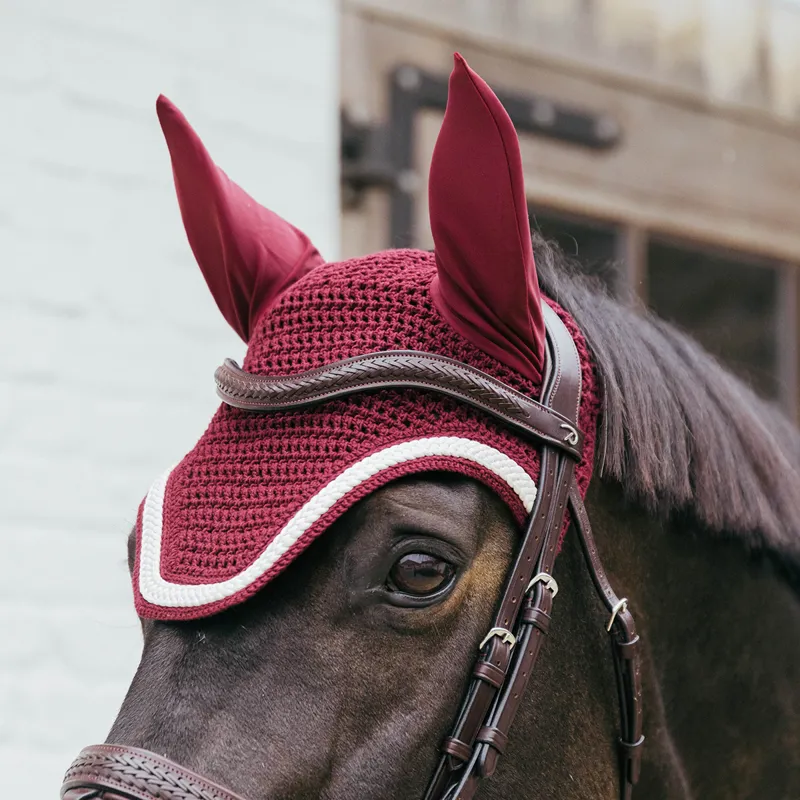 Kentucky Wellington Plaited Cord Fly Veil - Bordeaux-2