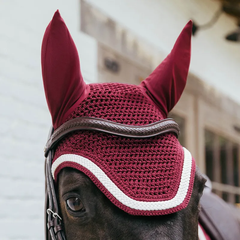 Kentucky Wellington Plaited Cord Fly Veil - Bordeaux-3