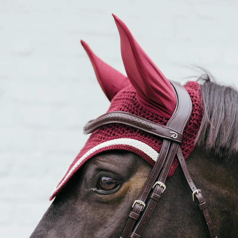 Kentucky Wellington Plaited Cord Fly Veil - Bordeaux-5