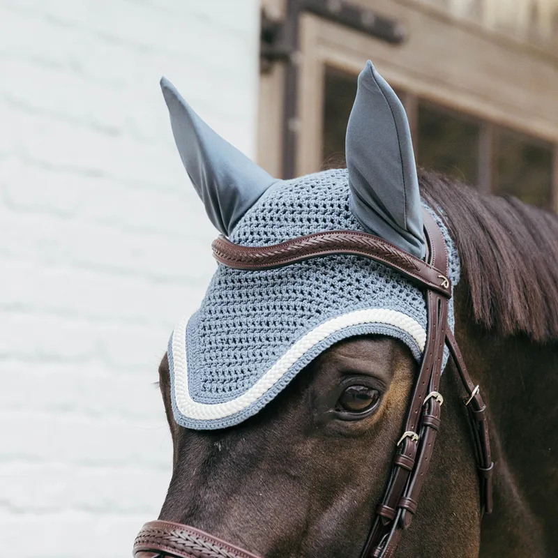 Kentucky Wellington Plaited Cord Fly Veil - Light Blue-2