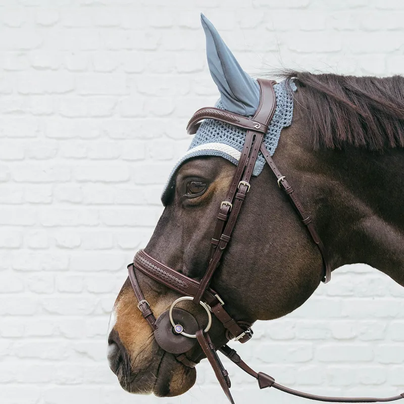 Kentucky Wellington Plaited Cord Fly Veil - Light Blue-3