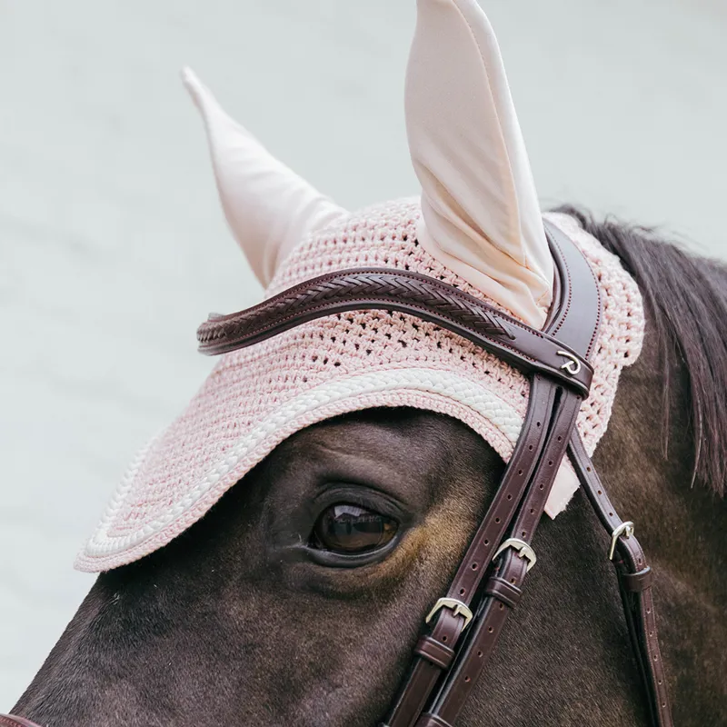 Kentucky Wellington Plaited Cord Fly Veil - Light Rose-2