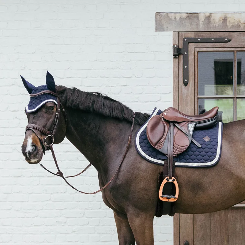 Kentucky Wellington Plaited Cord Fly Veil - Navy-2