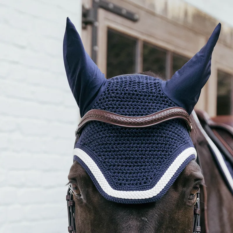 Kentucky Wellington Plaited Cord Fly Veil - Navy-3