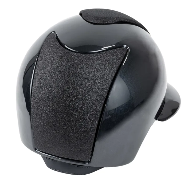 KEP Cromo 2.0 Polo Shine/Star Fabric Riding Hat - Black/Silver-1