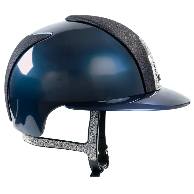 KEP Cromo 2.0 Polo Shine/Star Fabric Riding Hat - Blue/Blue/Blue-3