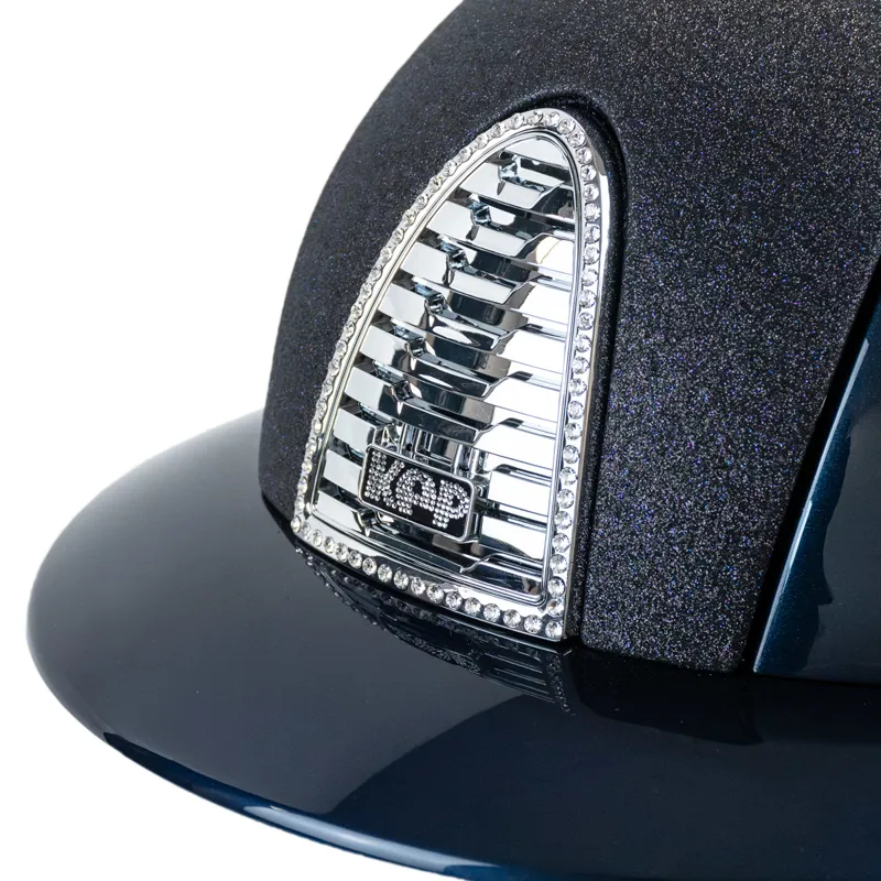KEP Cromo 2.0 Polo Shine/Star Fabric Riding Hat - Blue/Blue/Blue-5