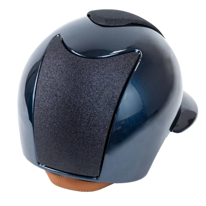 KEP Cromo 2.0 Polo Shine/Star Fabric Riding Hat - Blue/Blue/Silver-1