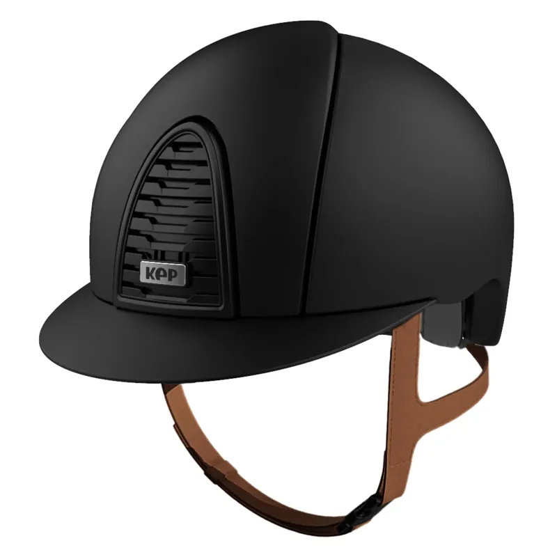 KEP Cromo 2.0 Standard Matt Riding Hat - Black/Beige Strap