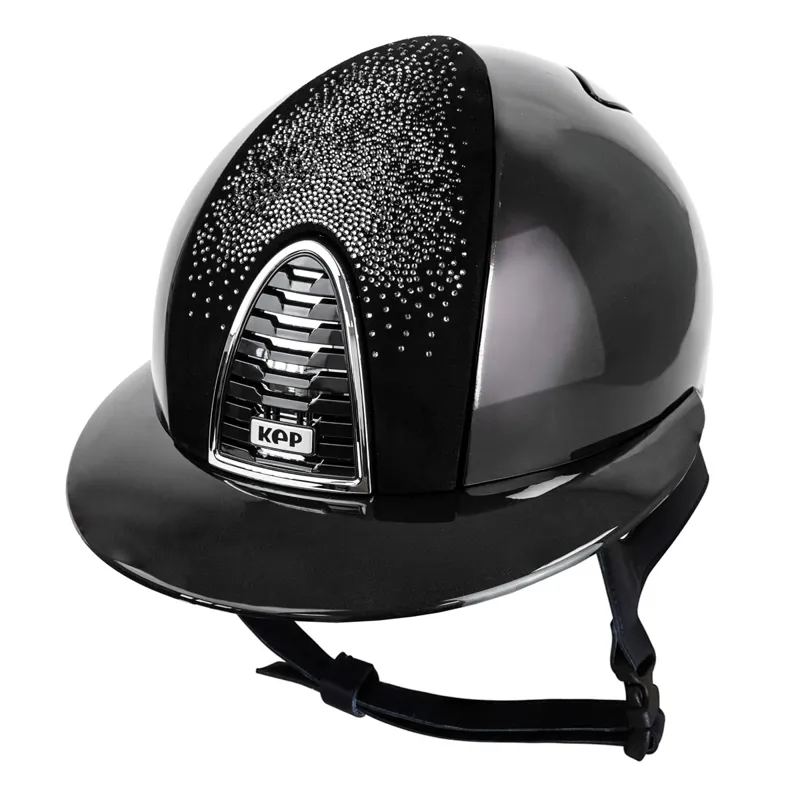 KEP Cromo 2.0 Polo Shine/Suede Nebula Riding Hat - Black/Silver
