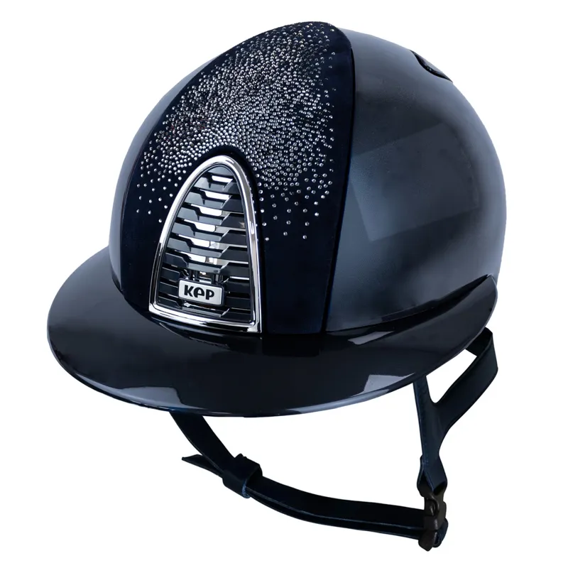 KEP Cromo 2.0 Polo Shine/Suede Nebula Riding Hat - Blue/Silver