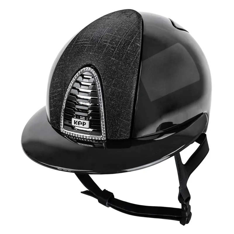 KEP Cromo 2.0 Polo Shine/Galaxy Fabric Riding Hat - Black/Silver