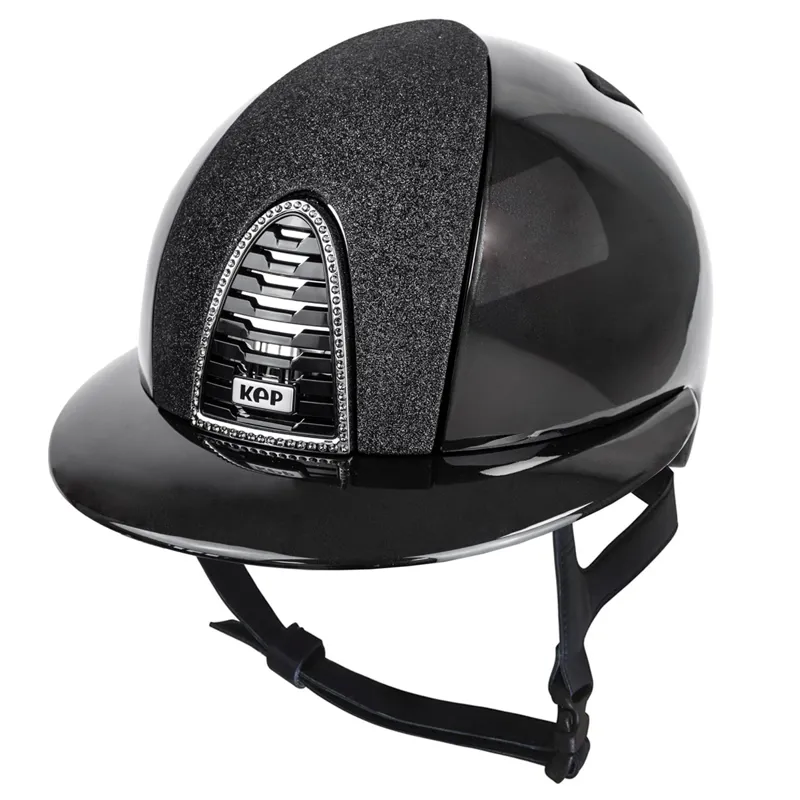 KEP Cromo 2.0 Polo Shine/Star Fabric Riding Hat - Black/Silver