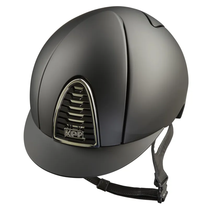 KEP Cromo 2.0 Standard Matt Crystal Logo Riding Hat - Black/Chrome