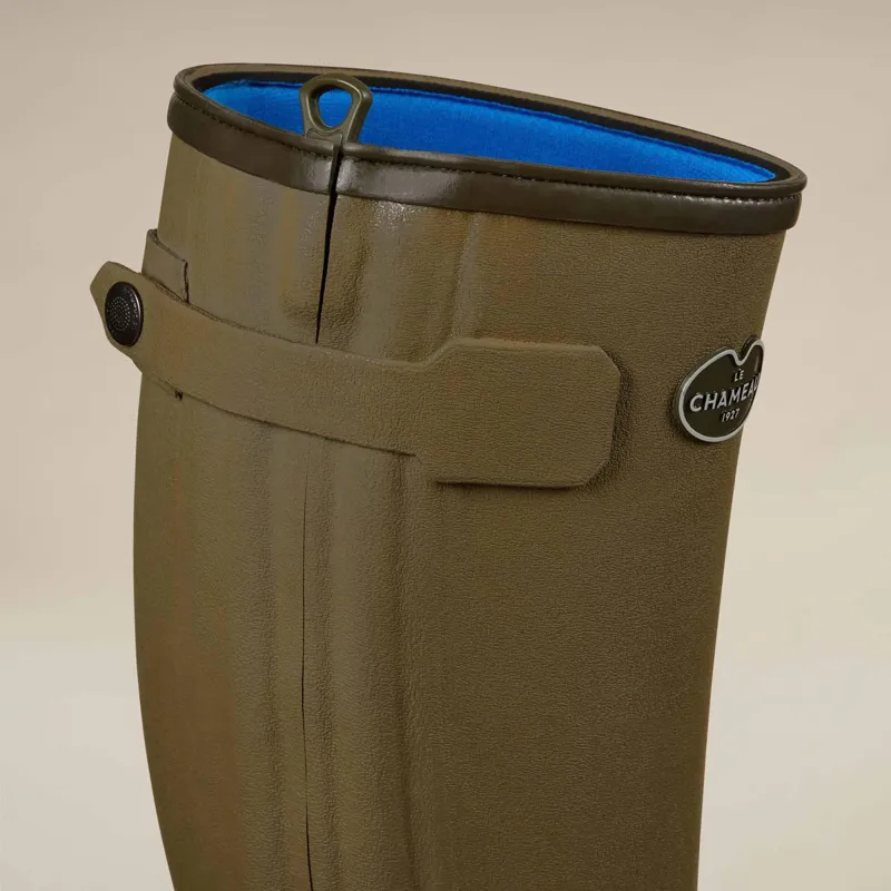 Le Chameau Chasseur Zip Womens Neoprene Wellington Boots - Vert Vierzon-5