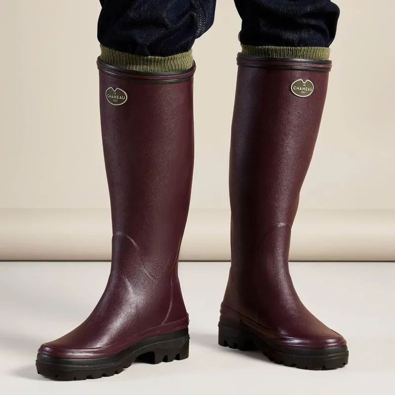 Le Chameau Giverny Ladies Wellington Boots - Cherry-2