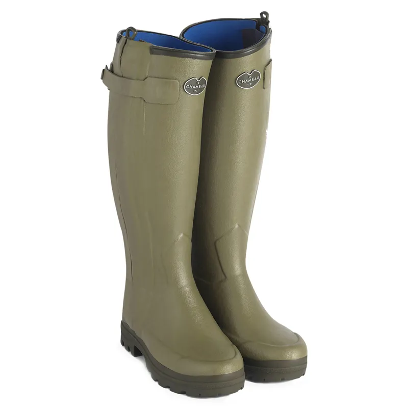 Le Chameau Chasseur Zip Womens Neoprene Wellington Boots - Vert Vierzon