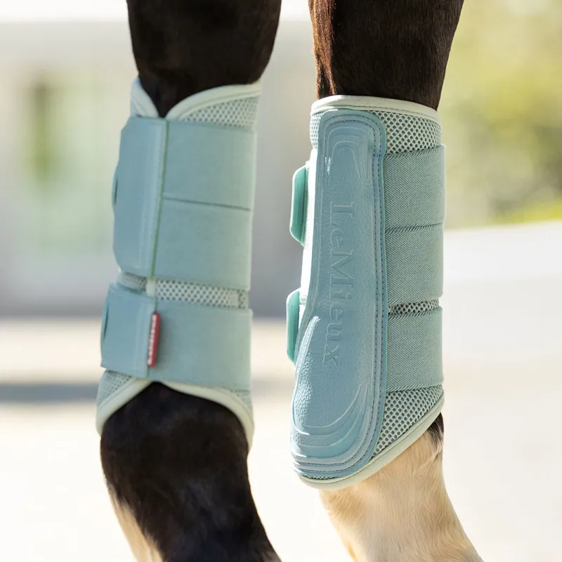 LeMieux Arika Mesh Brushing Boots - Aqua-4